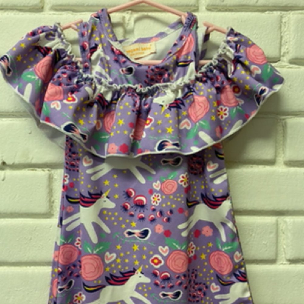 2 for $10 / 24mo- 2T Purple Unicorn Dress